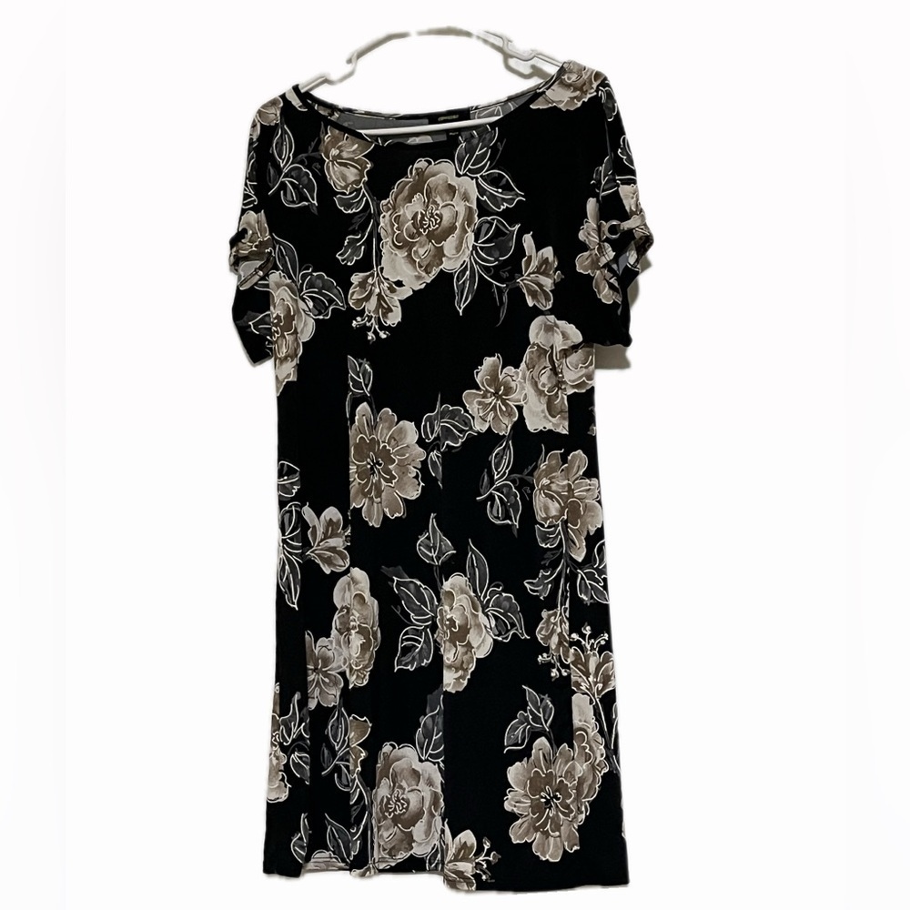 Floral Black and Cream Dress